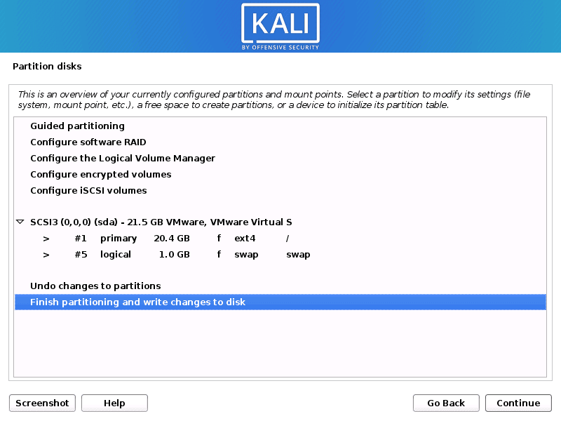 Partition confirm
