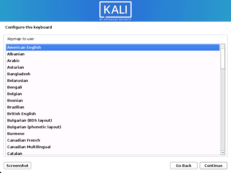 Keyboard selection