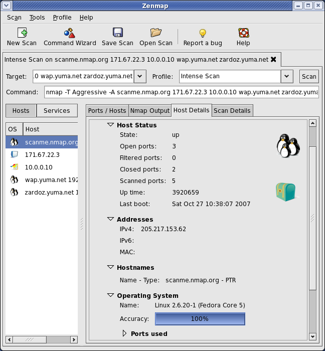 Zenmap scan result screenshot